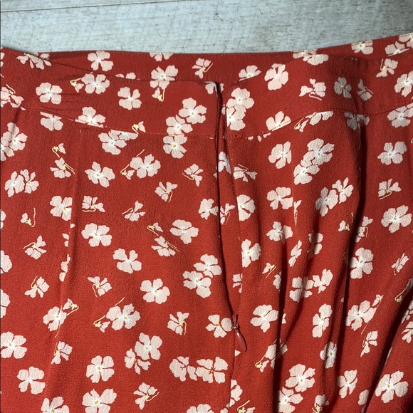 Madewell Orange and Cream Tiered A-Line Midi Skirt - Picture 4 of 10